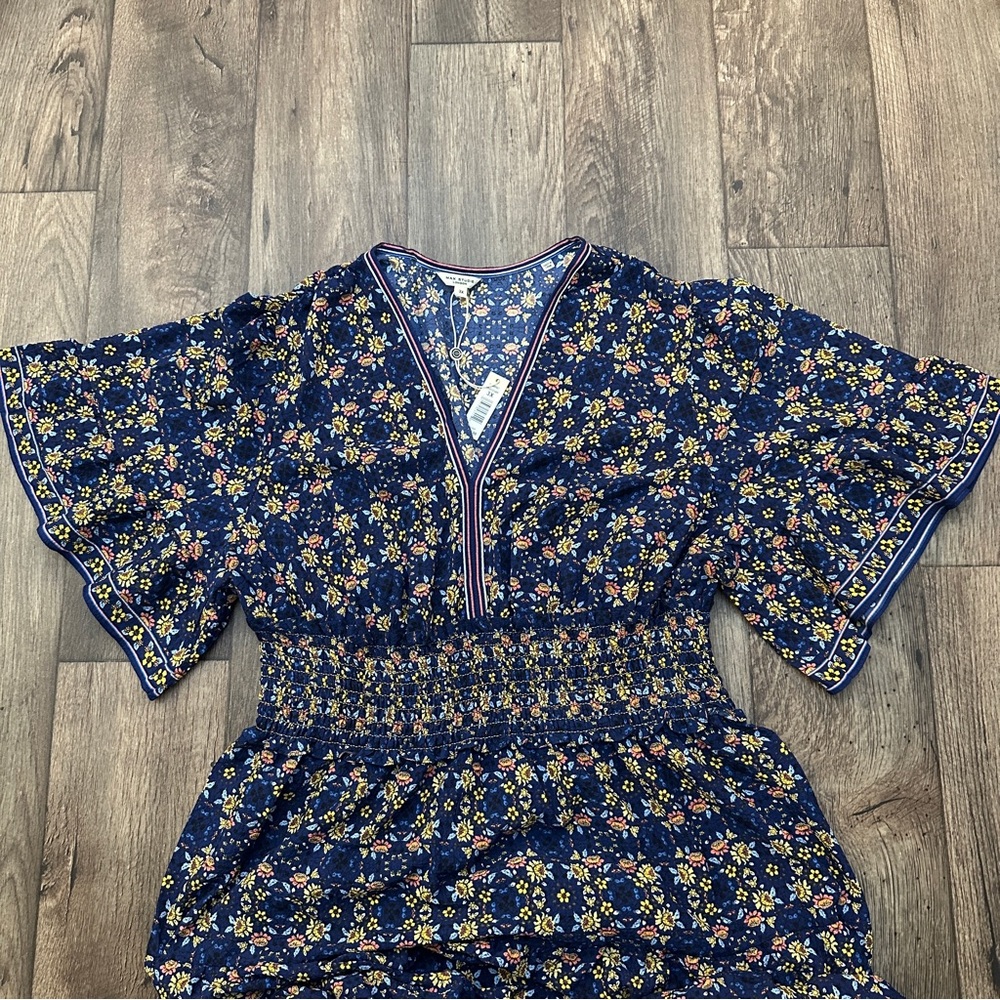 Max Studio Maxi Floral Beach Cottage Boho Dress Blue Multicolor Sz 3X $188 - Picture 8 of 10